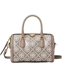 Tory Burch - T Monogram Coated Jacquard Petite Barrel Bag - Lyst