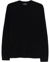 Emporio Armani - Long Sleeved Textured Knit Jumper - Lyst