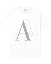 Armani Collezioni - Printed Round-Necked T-Shirt - Lyst