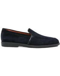 Santoni - Round Toe Slip-On Loafers - Lyst