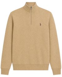 Polo Ralph Lauren - Half-Zip Logo-Embroidered Jersey Sweatshirt - Lyst