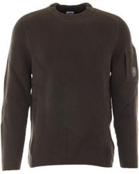 C.P. Company - Ribbed-Knit Logo-Patch Sweater - Lyst