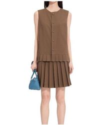 MM6 by Maison Margiela - Pleated Wool Blend Sleeveless Top - Lyst