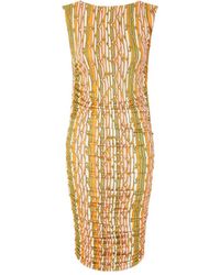 La DoubleJ - Printed Ruched Mesh Mini Dress - Lyst