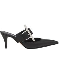 McQueen - Birdee Cross-Bar Buckle Pointed-Toe Mules - Lyst