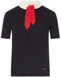 Valentino - Vlogo Signature Scarf Detailed Jumper - Lyst