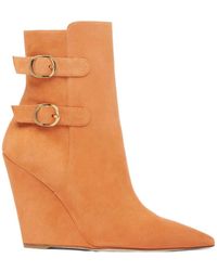 Stuart Weitzman - Wedge-Heeled Pointed Toe Boots - Lyst