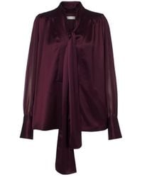 JOSEPH - Paula Long-Sleeve Chiffon Blouse - Lyst