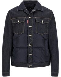 DSquared² - Padded Hybrid Denim Jacket - Lyst