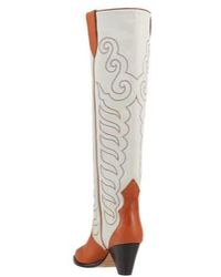 Isabel Marant - Two-Tone Suede Western Denim Boots - Lyst
