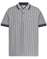 Lacoste - Monogram Jacquard Classic Fit Polo Shirt - Lyst