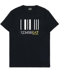EA7 - Dark Logo T-Shirt With Round Neck - Lyst
