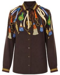 Etro - Tassel-Print Silk Shirt - Lyst