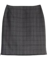 Gucci - Checked Fine Wool Mini Skirt - Lyst