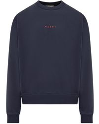 Marni - Logo Printed Crewneck Sweatshirt - Lyst