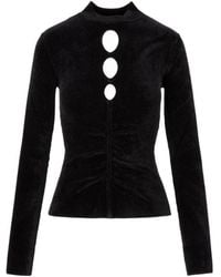 MSGM - Ribbed Cut Out Detail Sweater - Lyst