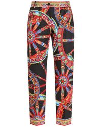 Dolce & Gabbana - Carretto-Print Poplin Trousers - Lyst