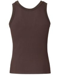 Tシャツ・カットソー FENDI BROWN STRETCH NYLON TANK TOP Fendi Sleeveless t-shirts for Men | Online Sale up to 46