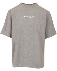 Maison Kitsuné - Maison Kitsuné Logo Embroidered Crewneck T-Shirt - Lyst