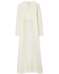 Tory Burch - Pleated Crewneck Long Caftan - Lyst