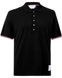 Thom Browne - Short Sleeve Knit Polo Shirt - Lyst