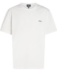 A.P.C. - Flocked Logo Crewneck T-Shirt - Lyst