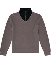 DIESEL - Layered Neckline Half-Zip Jumper - Lyst