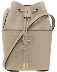 Ferragamo - Logo Bucket Shoulder Bag - Lyst