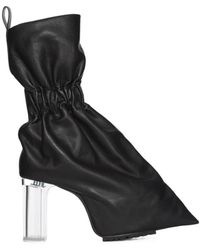 Rick Owens - Ruched Leather Ankle Boots - Lyst