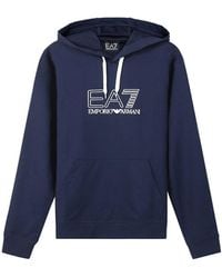 EA7 - Logo Hooded Sweater - Lyst