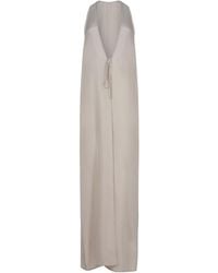 Alysi - Tie-Front V-Neck Maxi Dress - Lyst