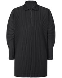Homme Plissé Issey Miyake - Homme Plissé Issey Miyake Lonmg-Sleeved Pleated Shirt - Lyst