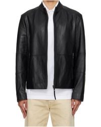 BOSS - Zip-Fastening Leather Jacket - Lyst