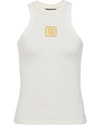 Balmain - Retro Pb Stretch Tank Top - Lyst