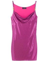 Versace - Disc-Embellishment Mini Dress - Lyst