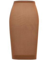 Saint Laurent - High Waist Knitted Pencil Skirt - Lyst