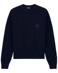 Giorgio Armani - Logo Crew Neck Knitted Sweater - Lyst