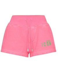 DSquared² - Logo-Jacquard Cotton Shorts - Lyst