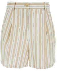 Semicouture - Semi Couture Striped Linen Shorts - Lyst