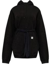 MM6 by Maison Margiela - Tie Detailed Hooded Mini Dress - Lyst