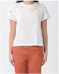 Twinset - Floral Detail Crewneck T-Shirt - Lyst