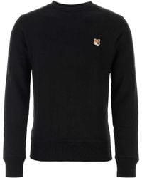Maison Kitsuné - Maison Kitsuné Fox Patch Crewneck Sweatshirt - Lyst