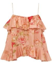 Zimmermann - Roselight Frill Cami Top - Lyst