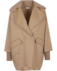 P.A.R.O.S.H. - Ribbed-Collar Double-Breasted Coat - Lyst