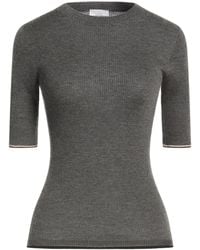 Brunello Cucinelli - Metallic Lightweight Knit T-Shirt - Lyst