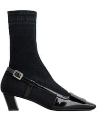 Roger Vivier - Belle Vivier Sock Lacquered Buckle Ankle Boots - Lyst