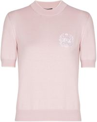 Balmain - Emblème-Embroidered Knit Top - Lyst