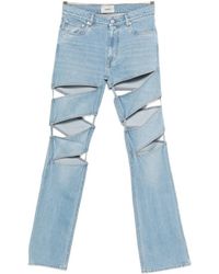Coperni - Cut-Out Logo Patch Jeans - Lyst