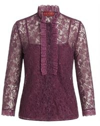 Gucci - Ruffled Lace Shirt - Lyst