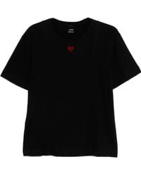 Pinko - Heart Embroidered T-Shirt - Lyst